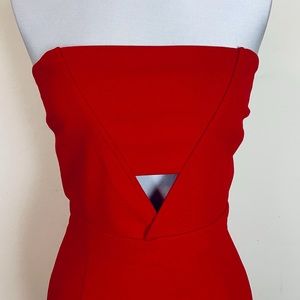Missguided UK Red Strapless Dress w/ Keyhole detail US Size 12, NWT